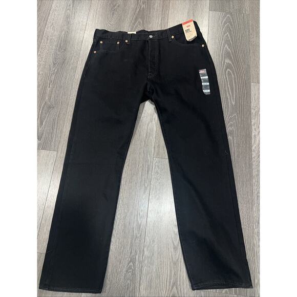 Levis 501 Button Fly Jeans 38x32 Black New W/ Tags Mens Authentic Original - Picture 1 of 8